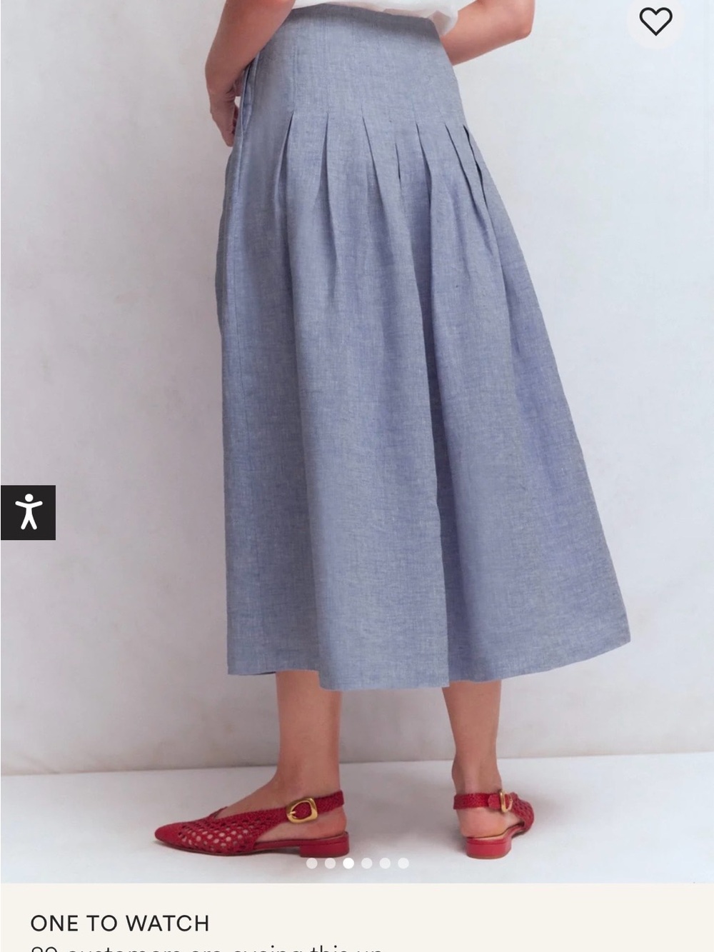 Boden Blue Pleated Maxi Skirt - Picture 3 of 8